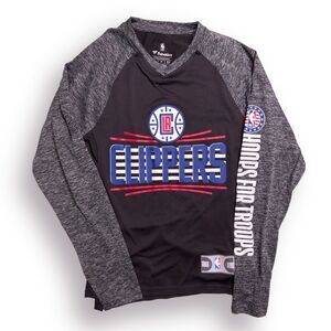Fanatics NBA LA Clippers Long‎ Sleeve Shirt Hoops for Troops Grey Size Small